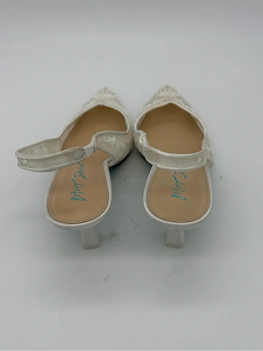 Betsey Johnson Ivory Beaded Slingback Pointed Heels